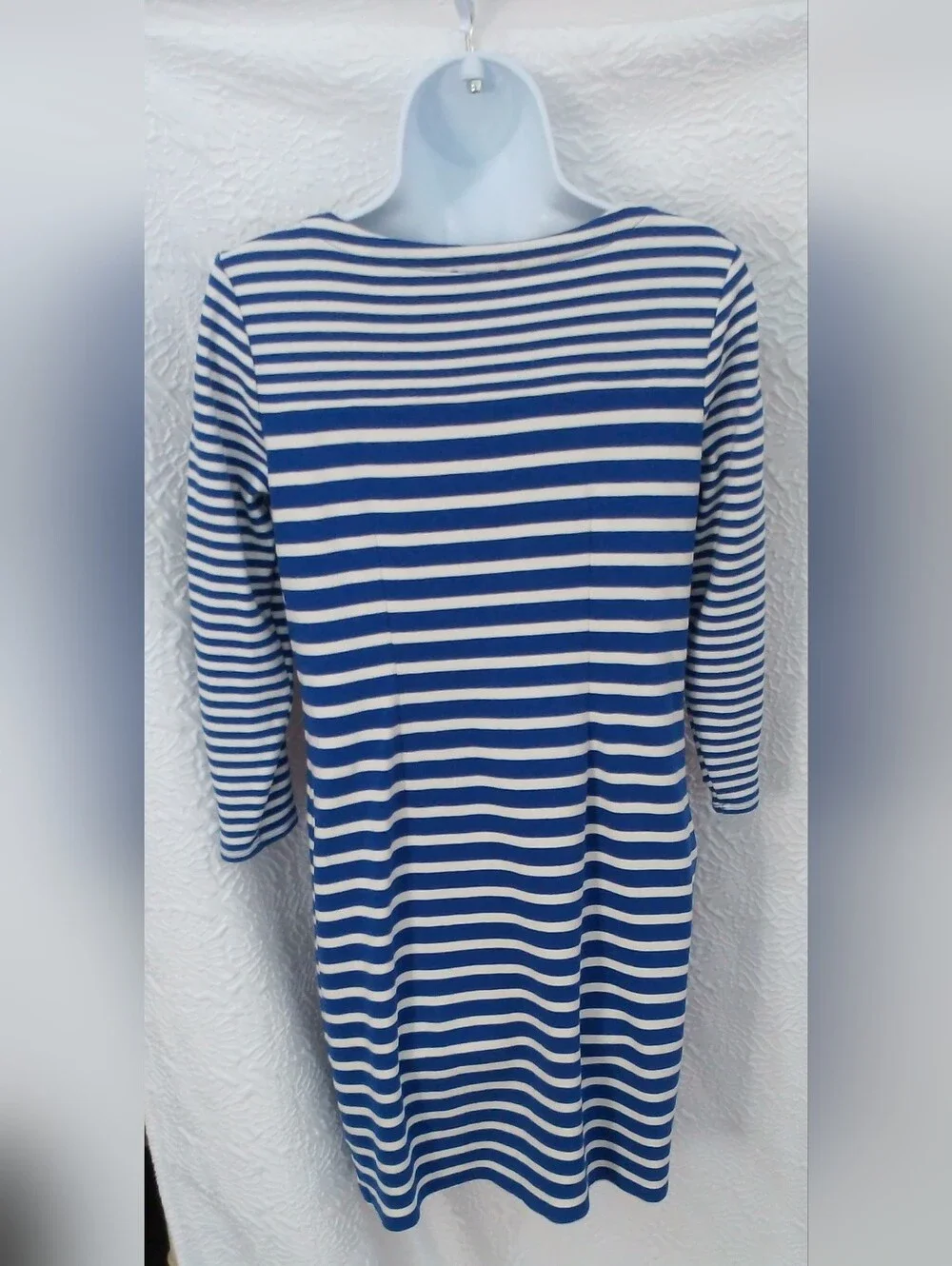 Talbots Blue and White Striped Boatneck Top - Picture 2 of 7